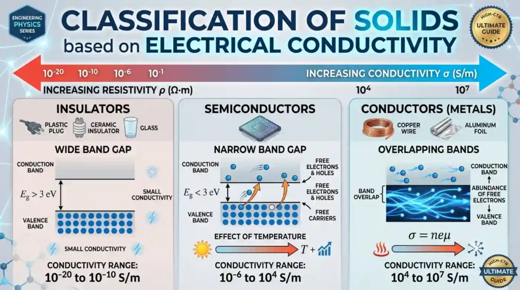 classification of solids electrical conductivity