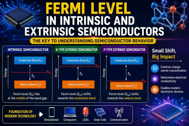 Fermi level in intrinsic and extrinsic semiconductors