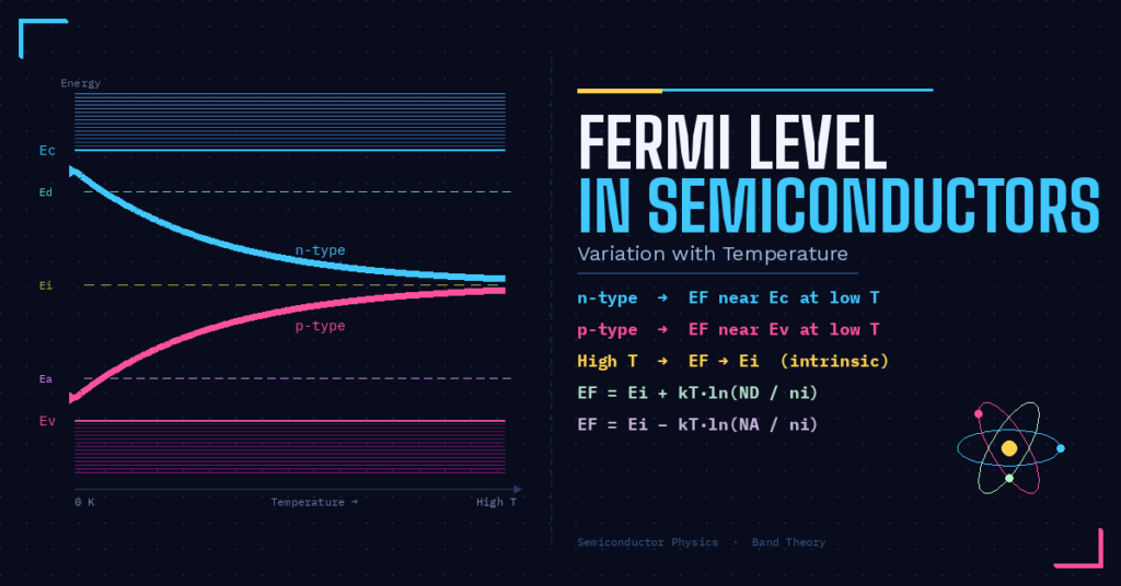 Fermi level variation in semiconductors