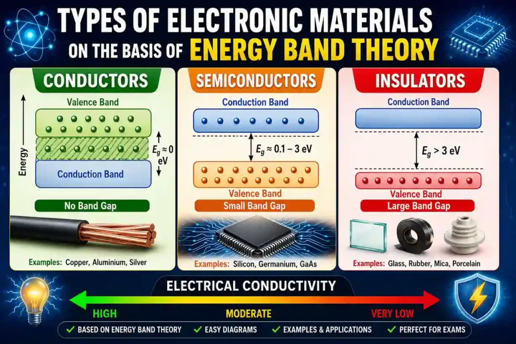 Types of Electronic Materials on the Basis of Energy Band Theory