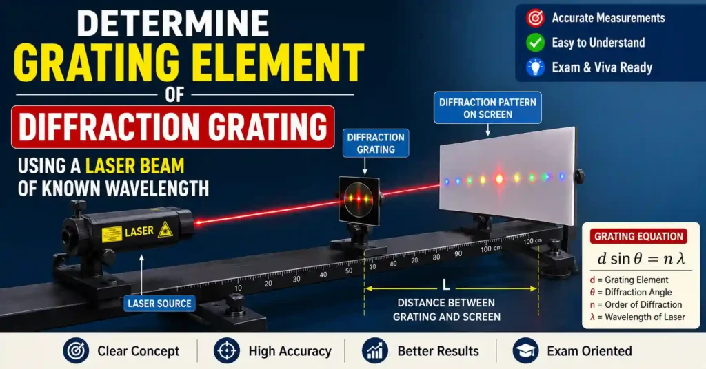 Determine Grating Element of Diffraction Grating Using Laser Beam