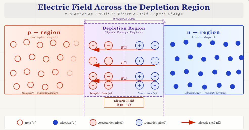 Electric field across depletion region