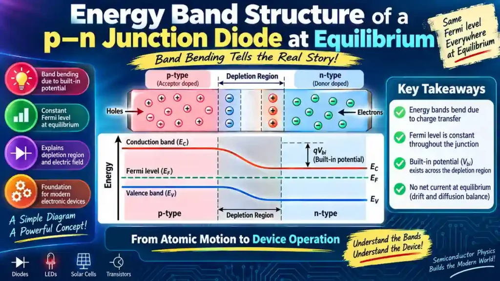 Energy Band Structure of a p–n Junction Diode at Equilibrium