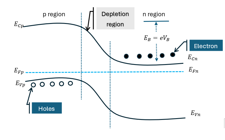 Energy band structure of a p–n junction diode at equilibrium
