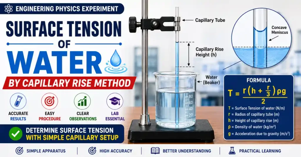 Surface tension of water by capillary rise method