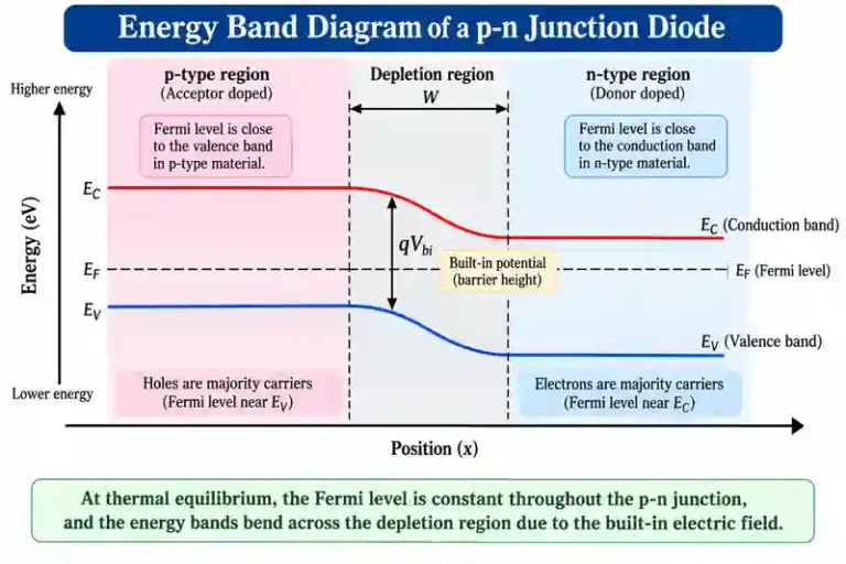 energy band diagram of a p-n junction diode