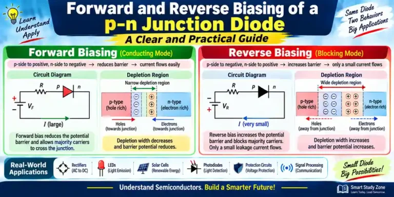 forward and reverse biasing of a p–n junction diode