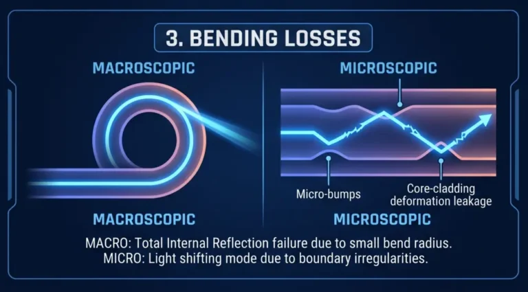 Bending losses in optical fibre