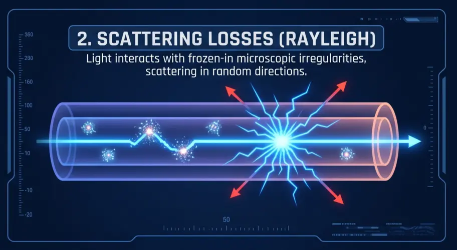 Scattering losses in optical fibre