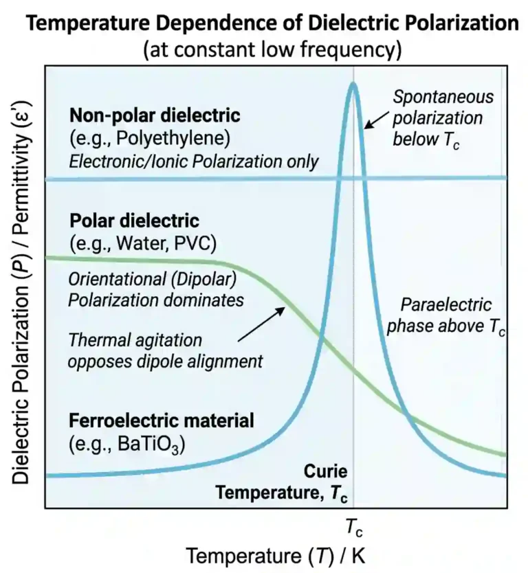 Temperature dependence of polarization